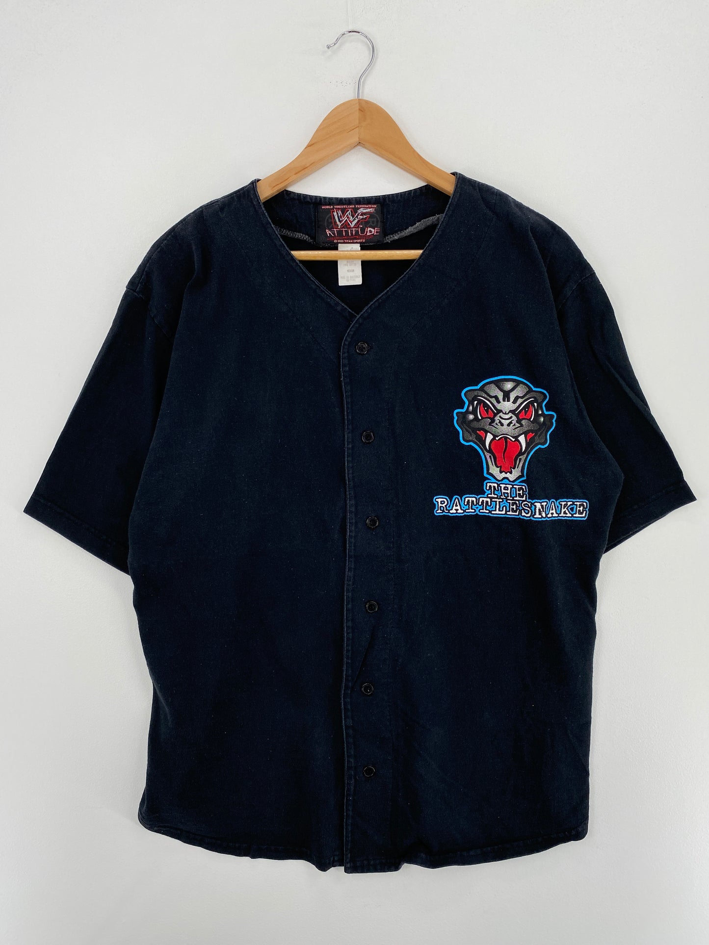 1999 Stone Cold WWF Size M Vintage Button Down T-Shirt / A5004