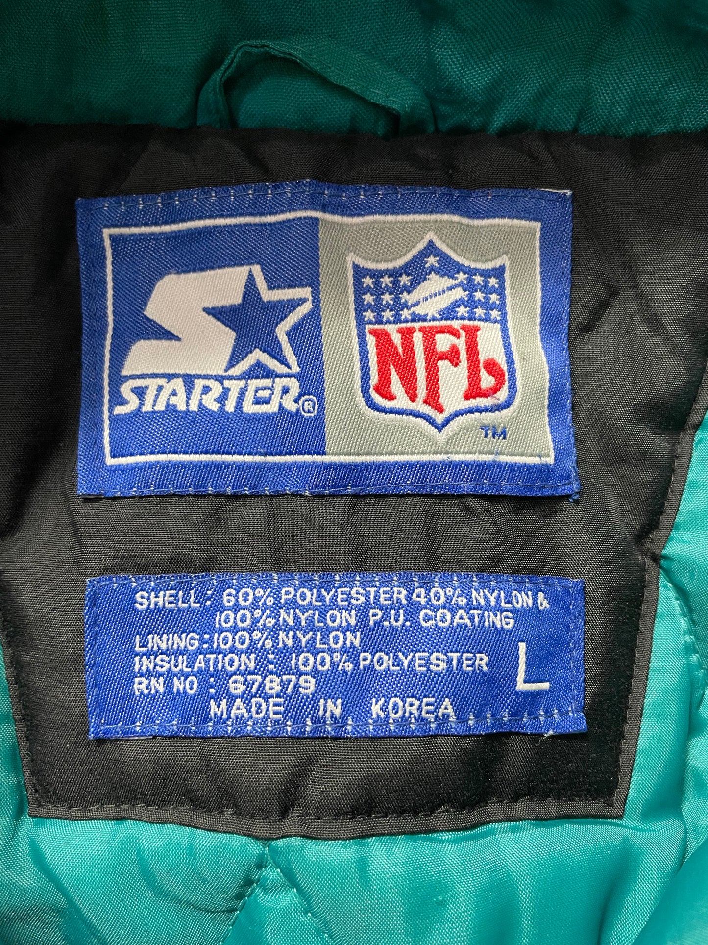 90's STARTER x MIAMI DOLPHINS Size L Vintage NFL Padded Nylon Jacket / K6271