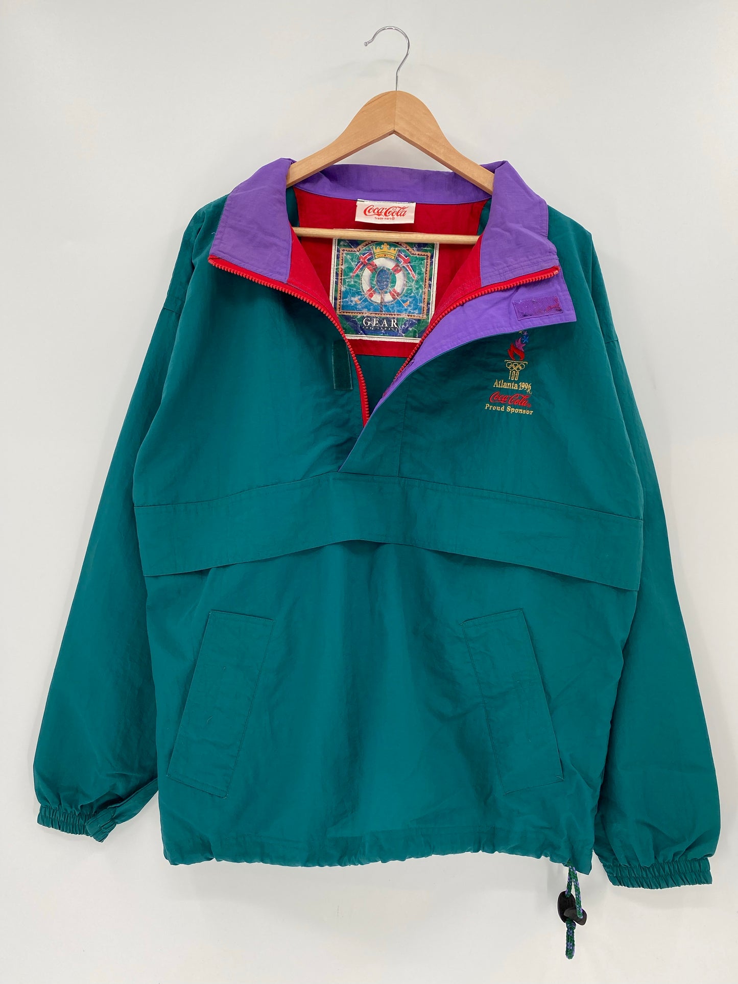 1996 ATLANTA OLYMPICS x COCA COLA Approx. Size XL Vintage Nylon Jacket / K4977