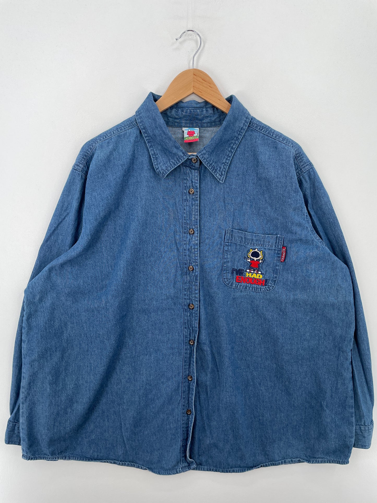 .Vintage PEANUTS Size Approx.XL Button Down Shirts / A6911