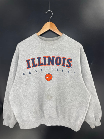 00' NIKE ILLINOIS Size L Vintage College Sweat shirt / K7967