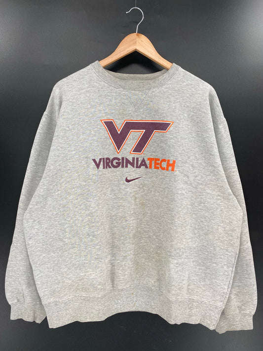00' NIKE VERGINIA TECH Size XL Vintage Sweat-Shirt / K4291