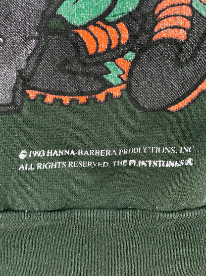 1993 MIAMI HURRICANES x THE FLINTSTONES Made in USA Size L Vintage College Sweat-Shirt / A3898