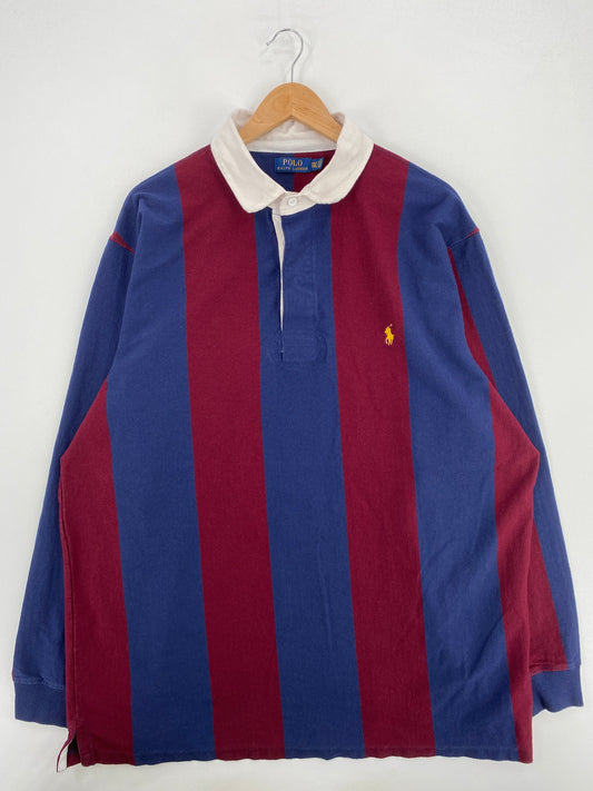.Vintage POLO RALPH LAUREN Size XXL Rugby-Shirt / A6194