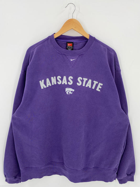 00' NIKE KANSAS STATE UNIVERSITY WILDCATS Size L Vintage Sweat-shirt / K5581