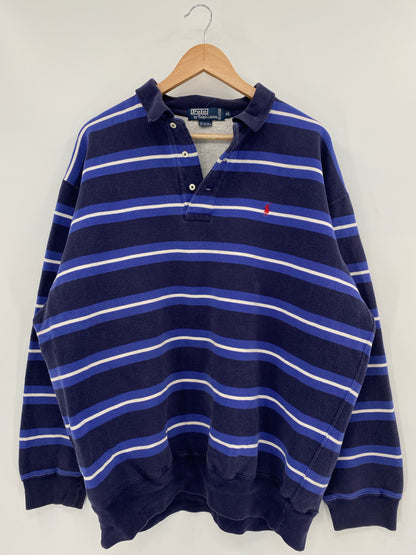 90's POLO RALPH LAUREN Size XL Vintage Button down Sweat-shirt  / K6432