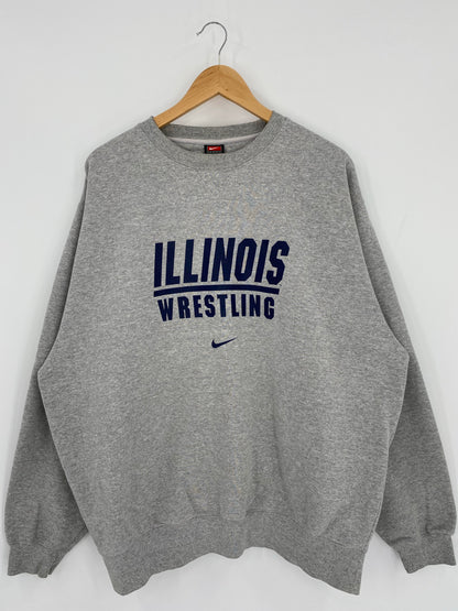 00' NIKE ILLINOIS Size XL Vintage College Sweat-Shirt / K5140