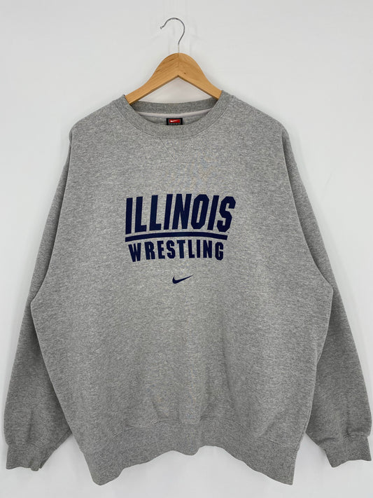 00' NIKE ILLINOIS Size XL Vintage College Sweat-Shirt / K5140