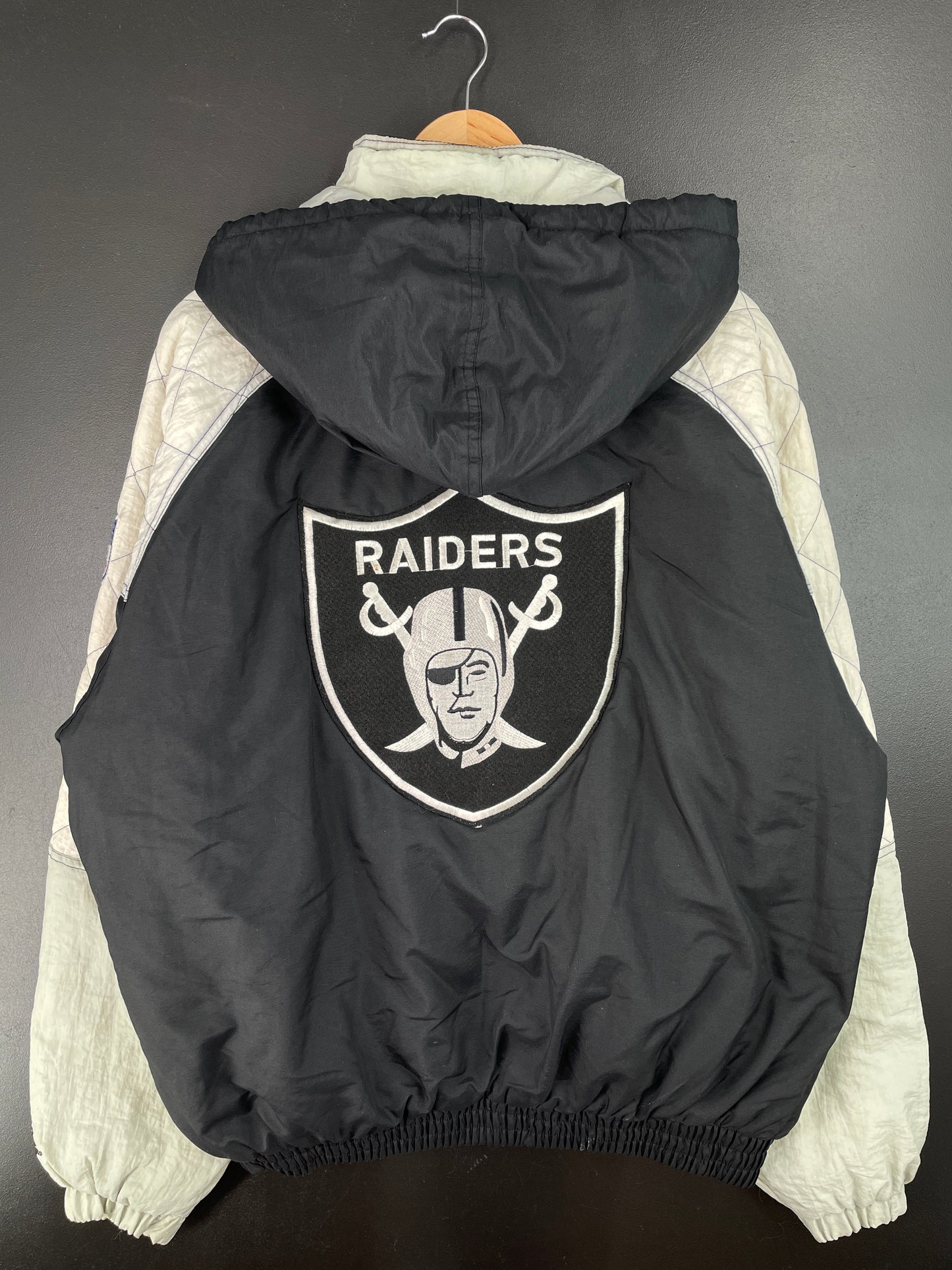 90’s STARTER x RAIDERS Size L NFL Padded Nylon Jacket / A8274