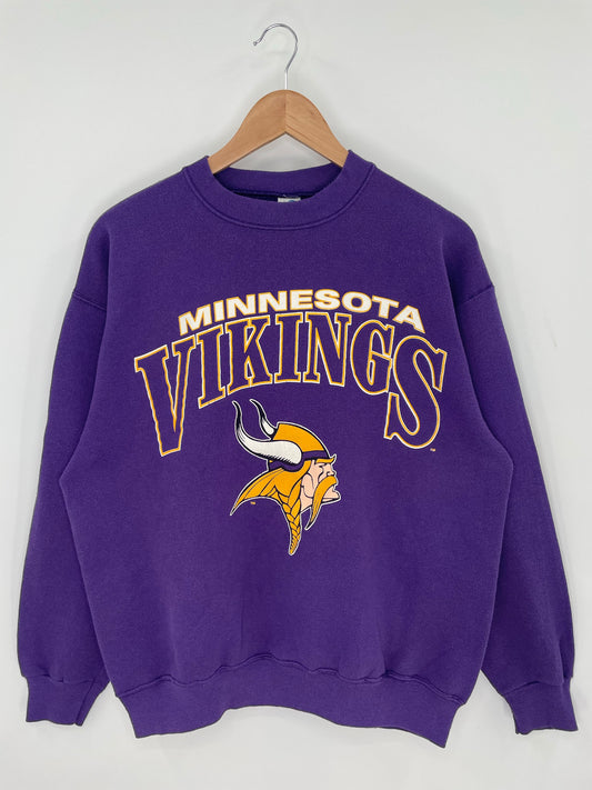 90's MINNESOTA VIKINGS Made in USA Size L Vintage NFL Sweat-Shirts/ K8763