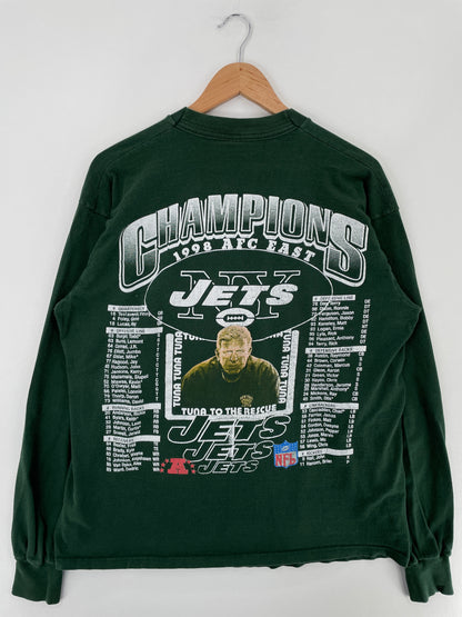 1998 NEW YORK JETS Size Approx.XL Vintage NFL Long sleeve T-Shirt / E4708T