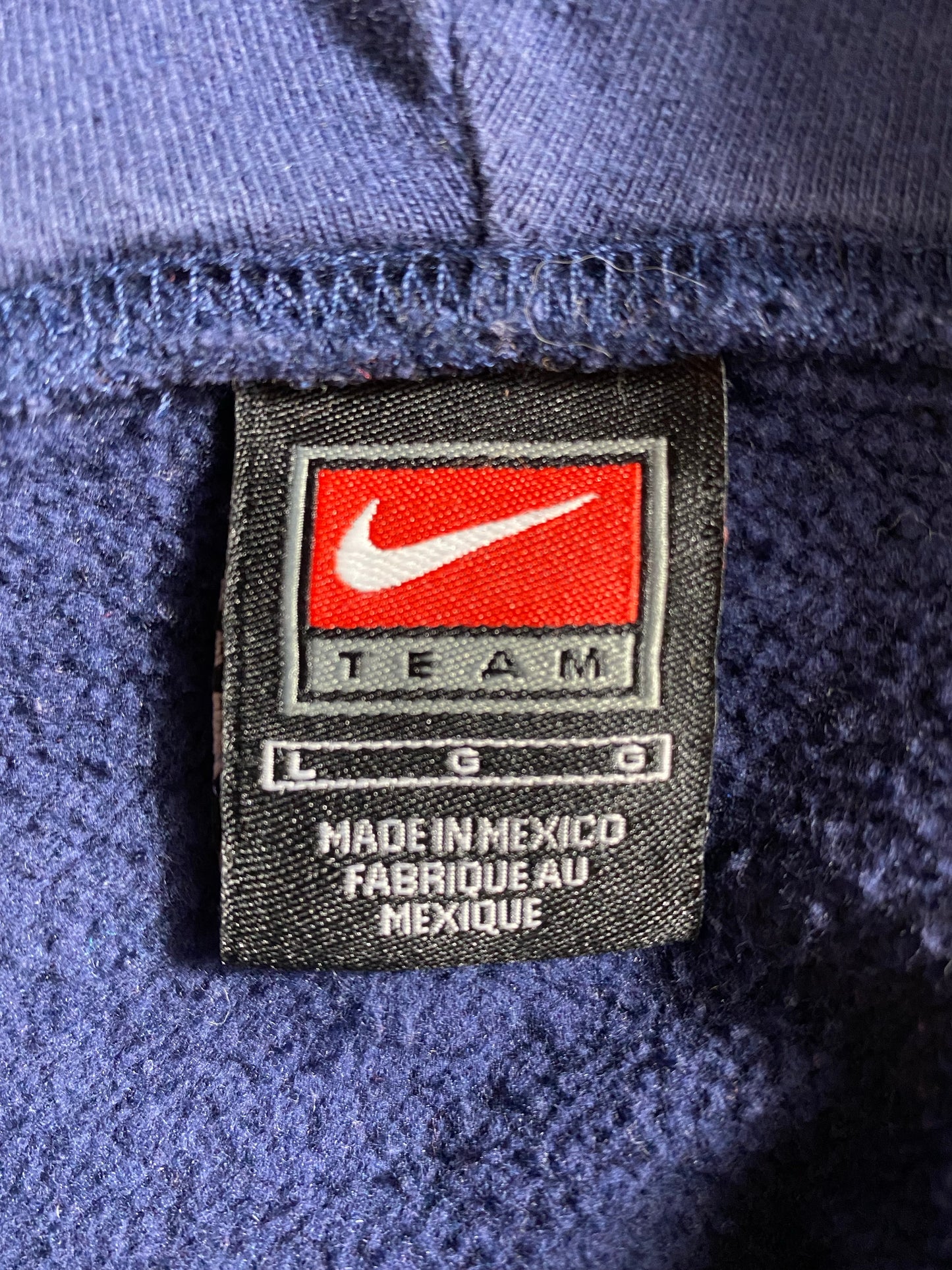 00' NIKE CONNECTICUT Size L Vintage Hoodie Sweat-Shirt / K4649