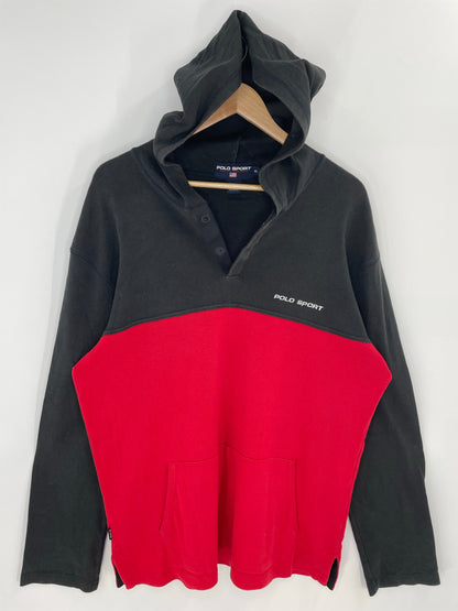 90’s POLO SPORTS Size XL Vintage Hoodie Button Down Rugby-shirt / A9983