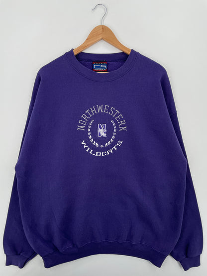 90's NORTHWESTERN WILDCATS Made in USA Size XXL Vintage College Sweat-Shirt / A6589