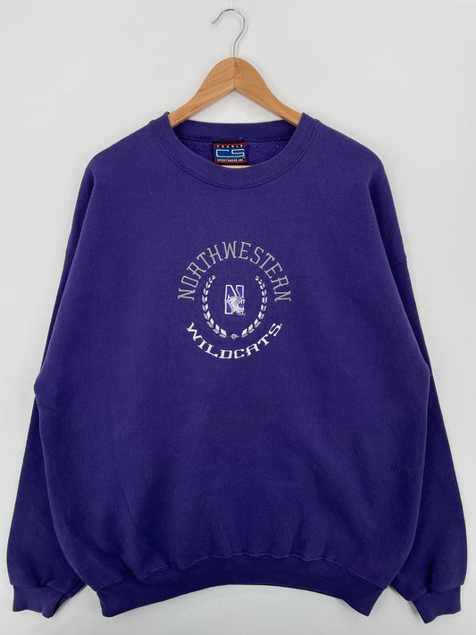 90's NORTHWESTERN WILDCATS Made in USA Size XXL Vintage College Sweat-Shirt / A6589
