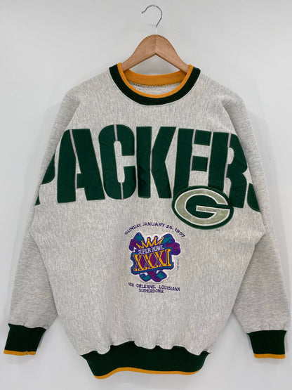 1997 SUPER BOWL GREEN BAY PACKERS Size L Vintage NFL Sweat-shirt / K6799