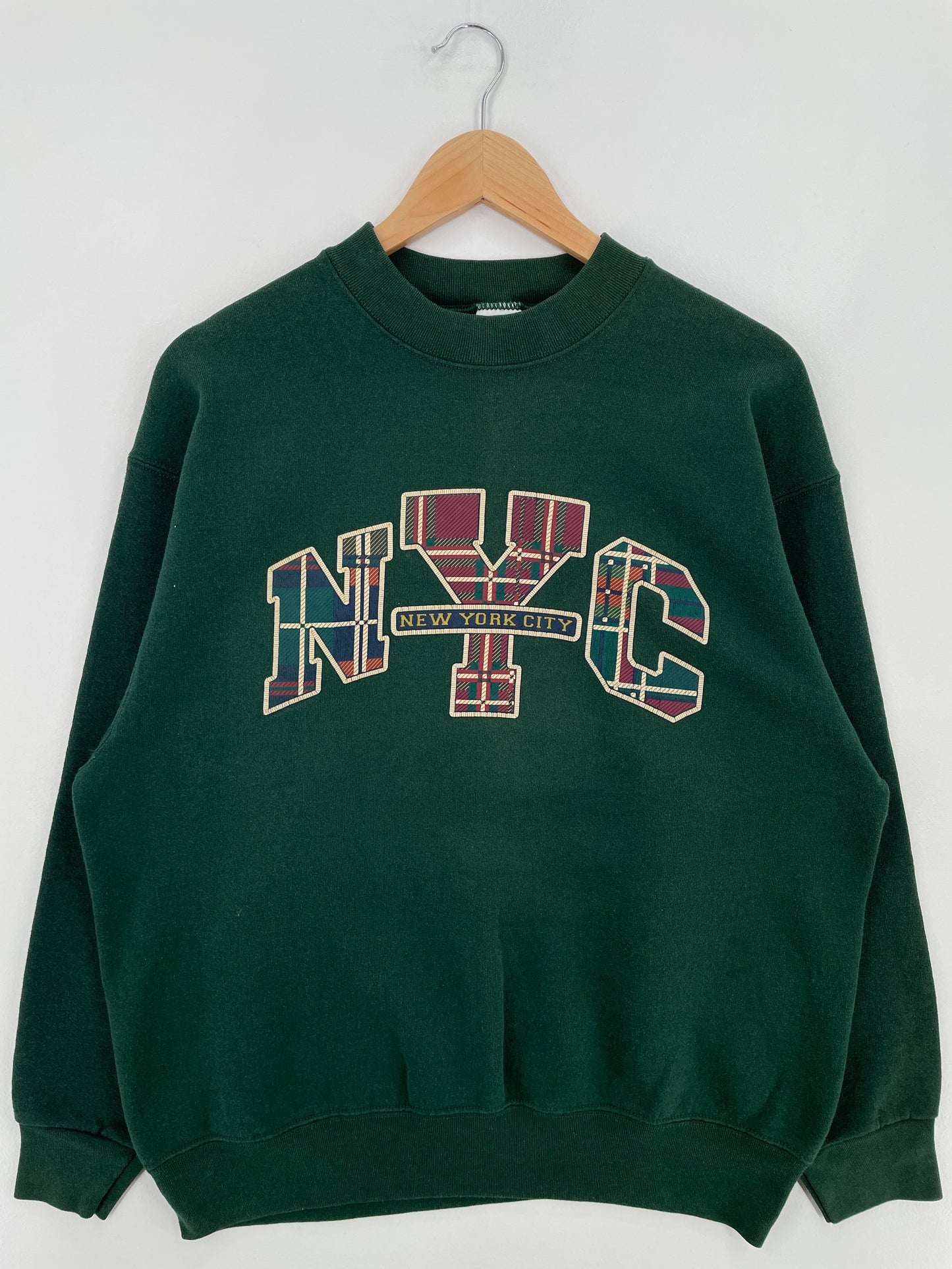 90's NEW YORK CITY Made in USA Size L Vintage College Sweat-shirt / E1218