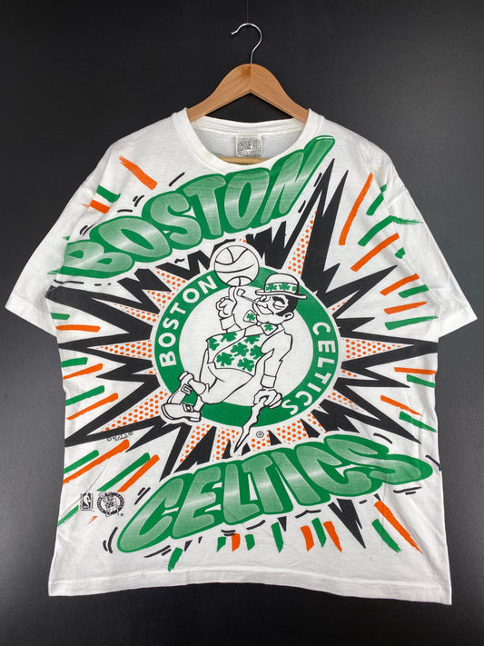 90's BOSTON CELTICS Size XL Vintage NBA T-Shirt / E3052T