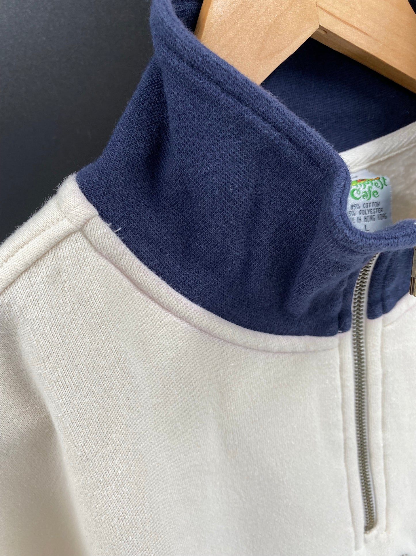 Vintage RAINFOREST CAFE Size L Half Zip Sweat-shirt / K6897