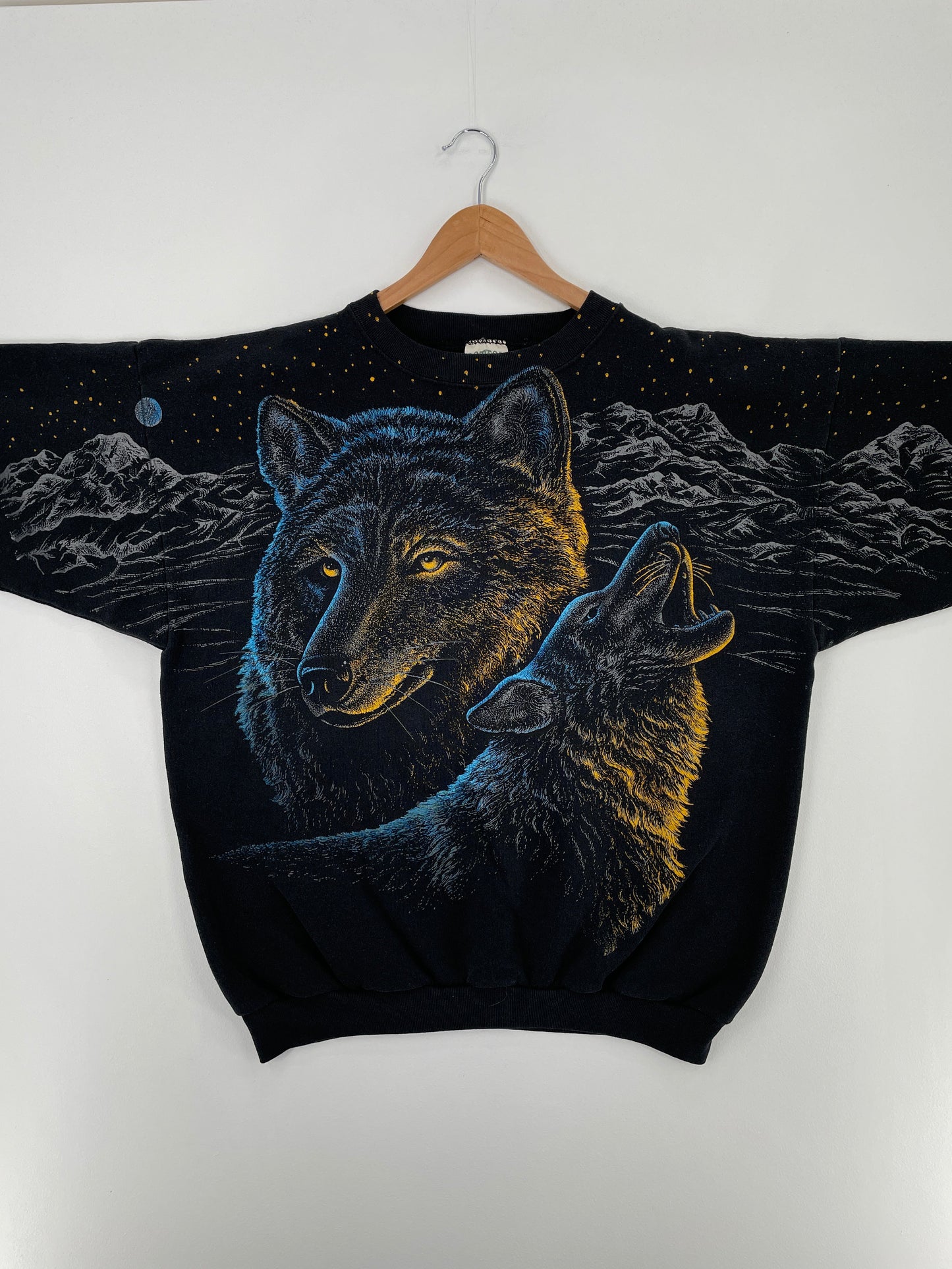90's WOLF Made in USA Size XL Vintage Animal Sweat-Shirt / E3431S