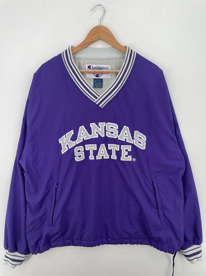 90's KANSAS STATE Size L Vintage College Nylon Jacket / A7171