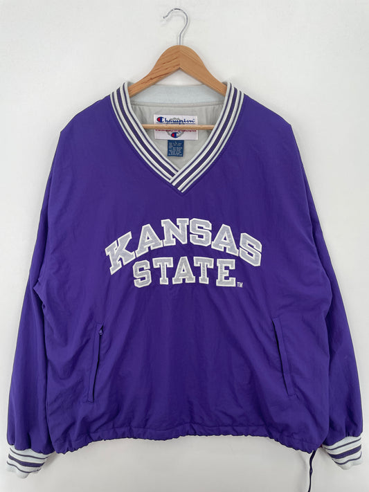 90's KANSAS STATE Size L Vintage College Nylon Jacket / A7171