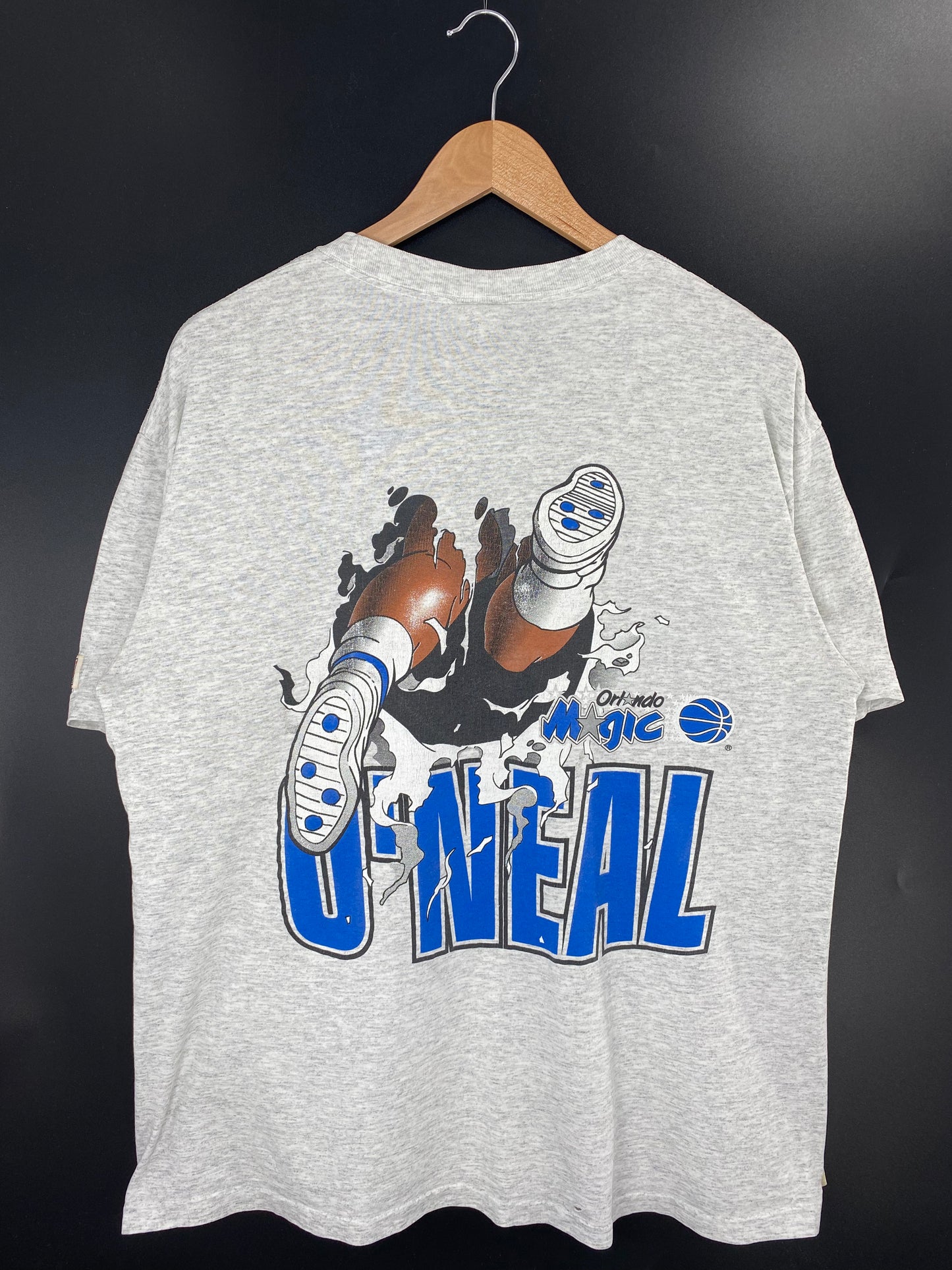 90's ORLANDO MAGIC SHAQUILLE O'NEAL Made in USA Size XL Vintage NBA T-shirt / K9850