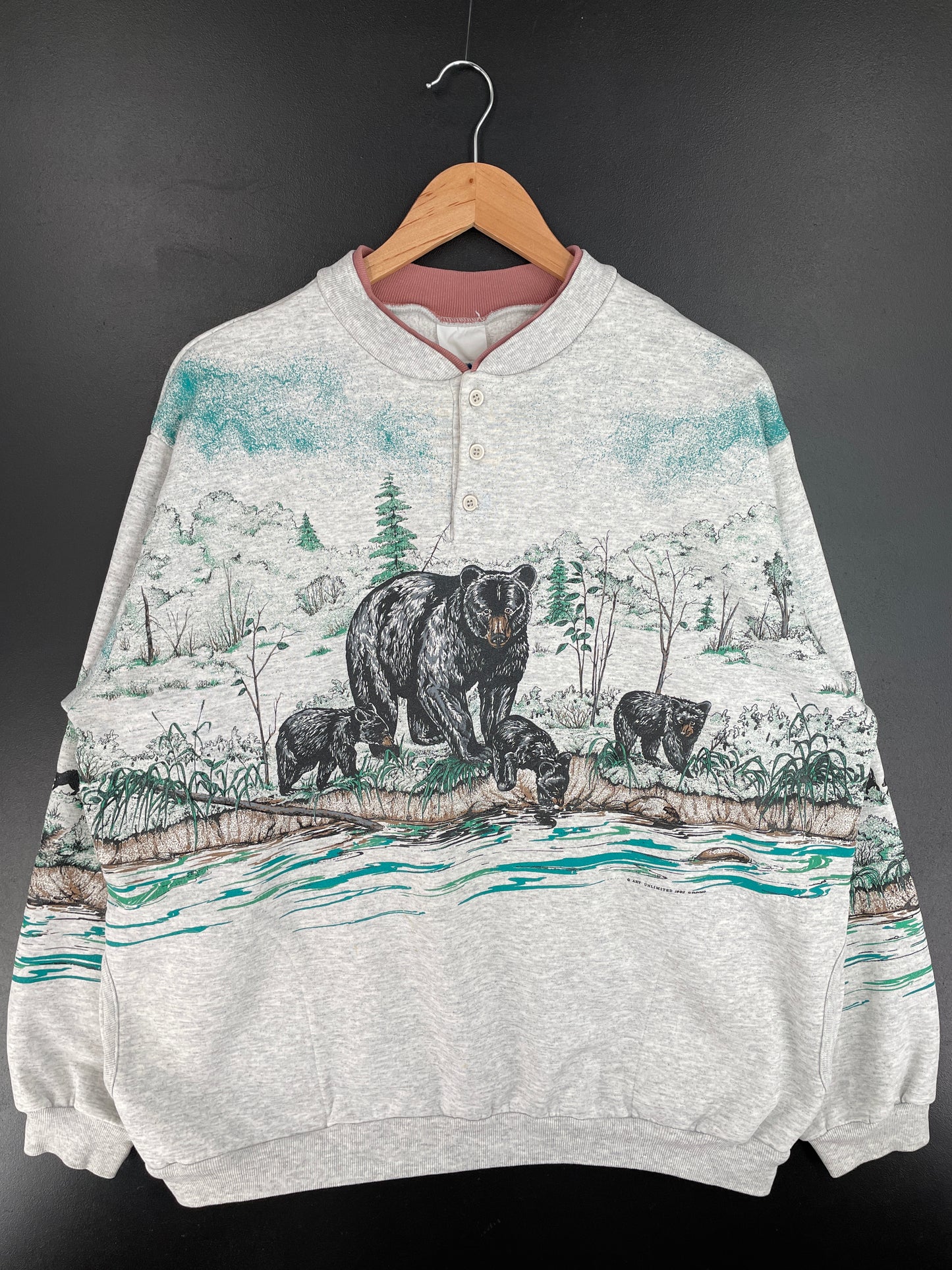 90's BEAR Made in USA Size XXL Vintage Animal Sweat-Shirt / E4760S