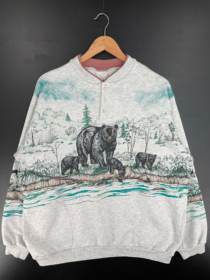 90's BEAR Made in USA Size XXL Vintage Animal Sweat-Shirt / E4760S