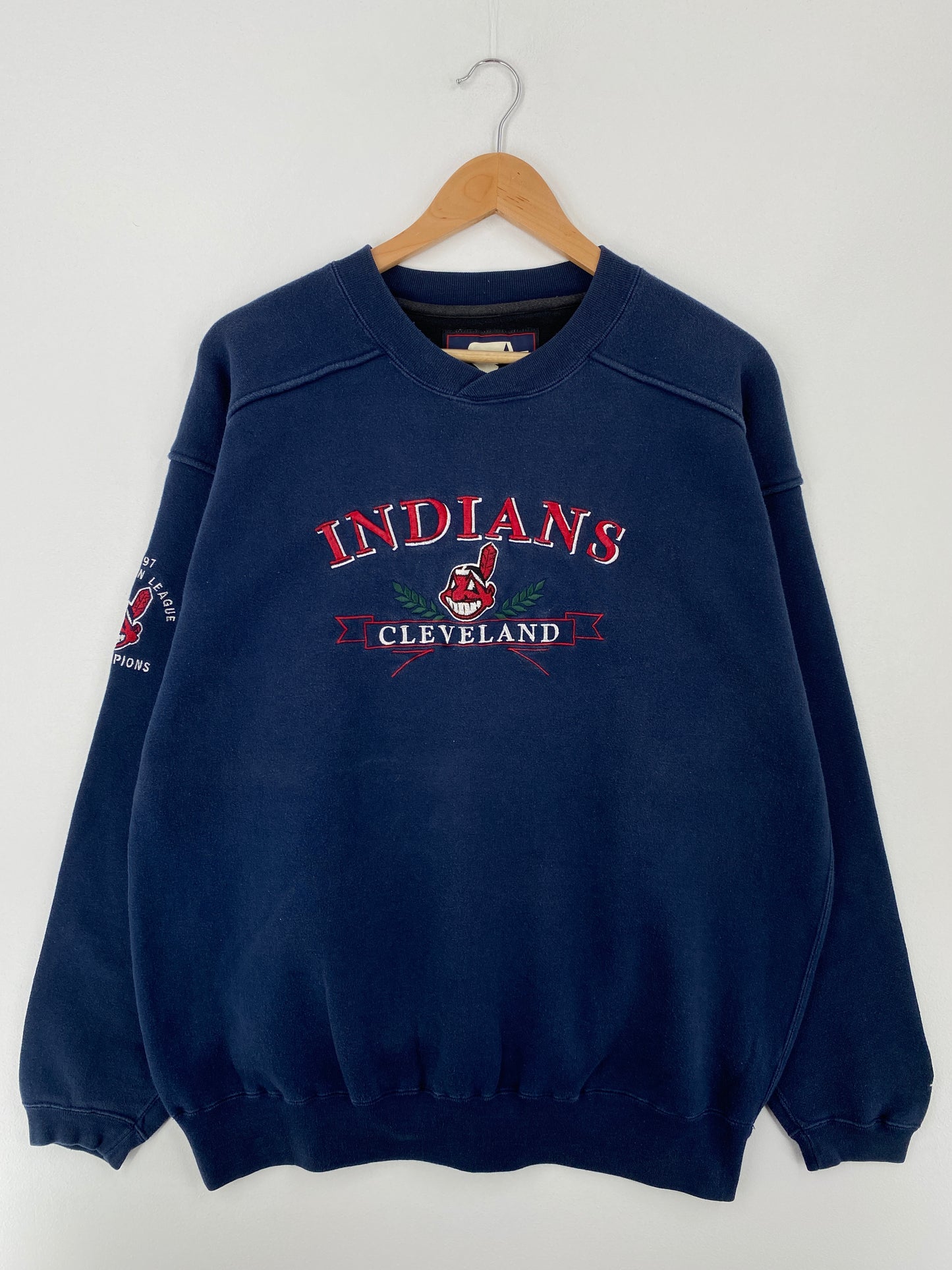 1997 STARTER x CLEVELAND INDIANS Size L Vintage MLB Sweat-Shirt / A9075