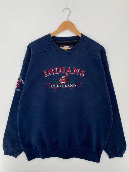 1997 STARTER x CLEVELAND INDIANS Size L Vintage MLB Sweat-Shirt / A9075