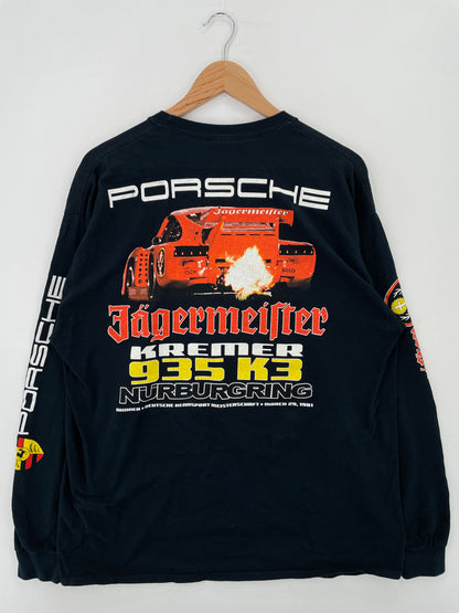 Vintage PORSCHE Size Approx.XL long Sleeve T-shirt / A7372