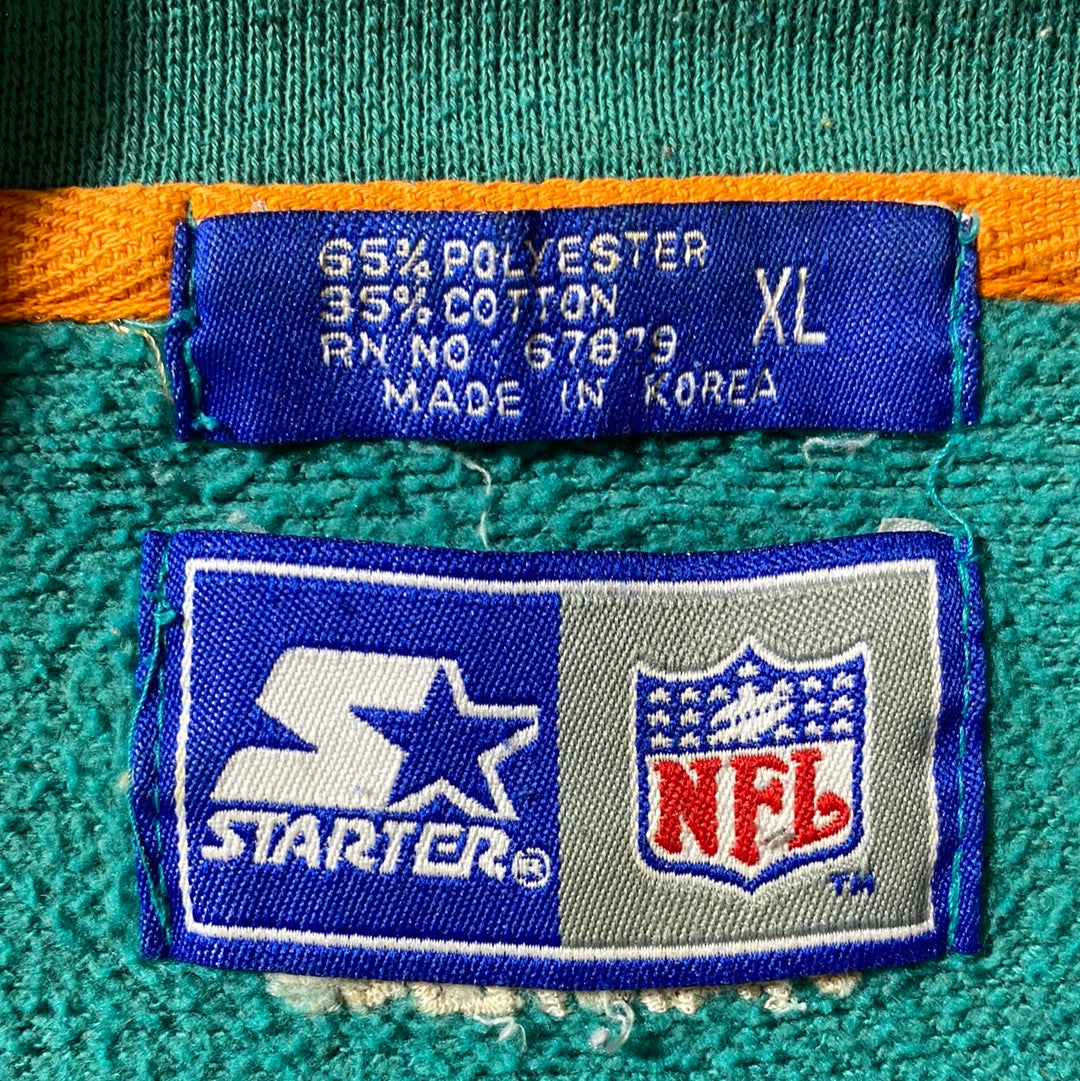 90’s STARTER x MIAMI DOLPHINS Size XL Vintage NFL Sweat-Shirt/ E2007S