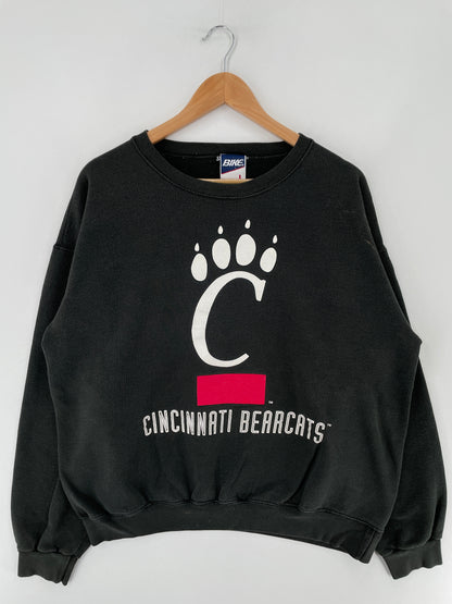 90's CINCINNATI BEARCATS Made in USA Size L Vintage College Sweat-Shirt / E6462S