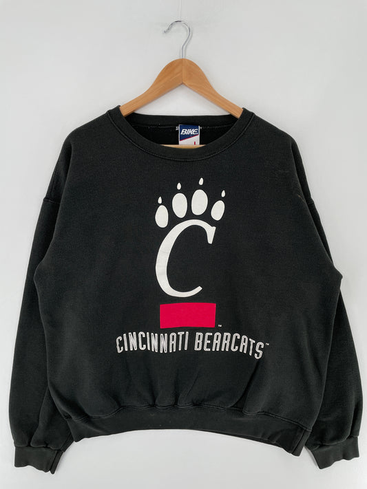 90's CINCINNATI BEARCATS Made in USA Size L Vintage College Sweat-Shirt / E6462S