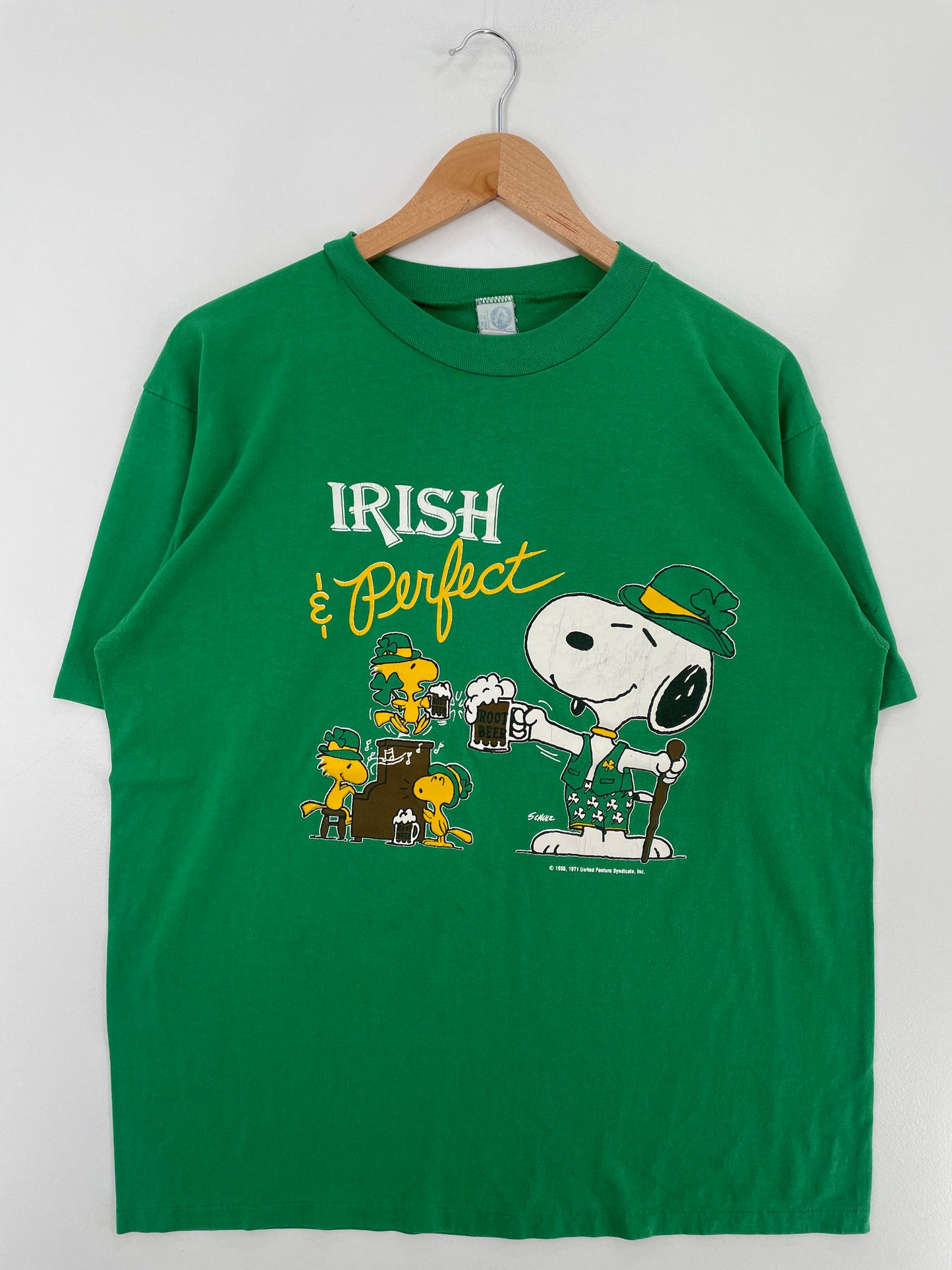 80's PEANUTS IRISH Made in USA Size L Vintage T-shirt / E5011T