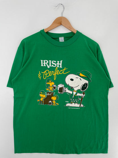 80's PEANUTS IRISH Made in USA Size L Vintage T-shirt / E5011T