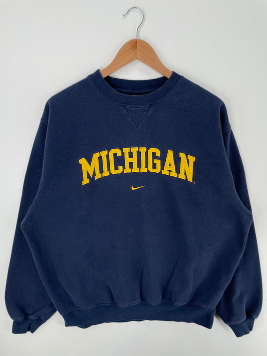 00' NIKE MICHIGAN Size M Vintage College Sweat-shirt / A598