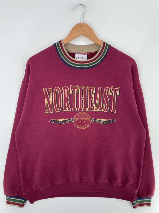 90's NORTHEAST LOUISIANA UNIVERSITY Made in USA Size L Vintage College Sweat-Shirt / E4817S