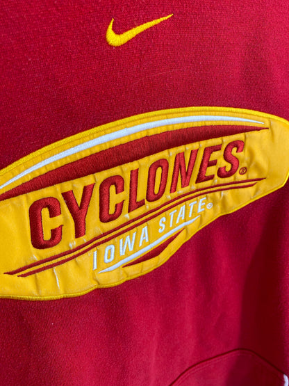 00’ NIKE IOWA STATE CYCLONES Size XL Vintage College Hoodie Sweat Shirts/ K5094