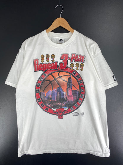 1998 STARTER x CHICAGO BULLS Made in USA Size L Vintage NBA T-Shirt / A5450