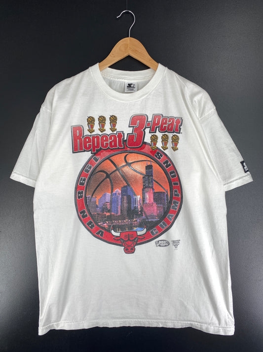 1998 STARTER x CHICAGO BULLS Made in USA Size L Vintage NBA T-Shirt / A5450