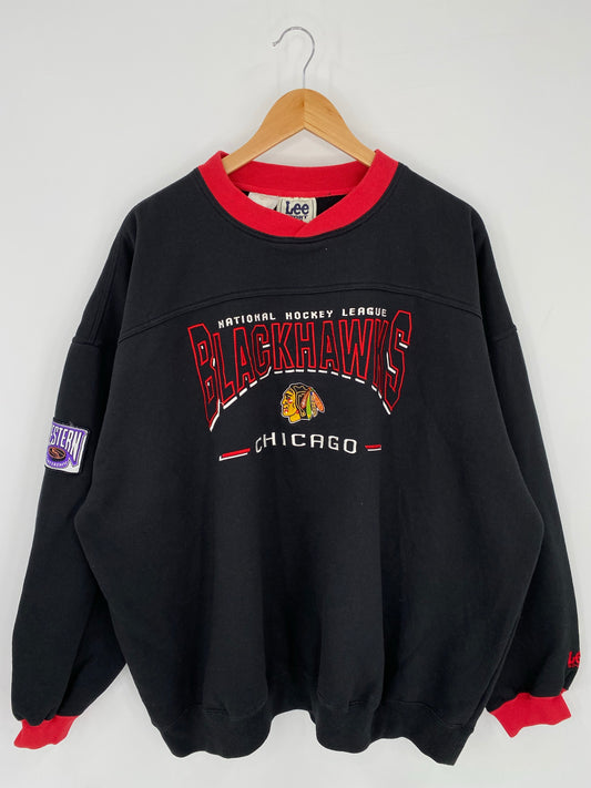 90’s CHICAGO BLAKHAWKS Size XXL Vintage NHL Sweat-Shirts/ K7100