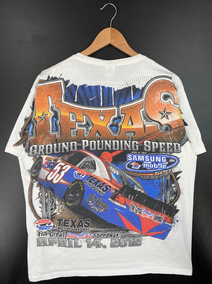 2012 TEXAS GROUND POUNDING SPEED Size XL Vintage Racing T-Shirt / A963