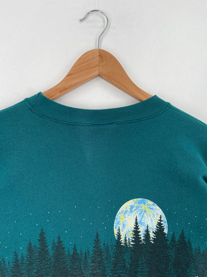 90's WOLF Made in USA Size XL Vintage Animal Sweat-Shirt / E1029