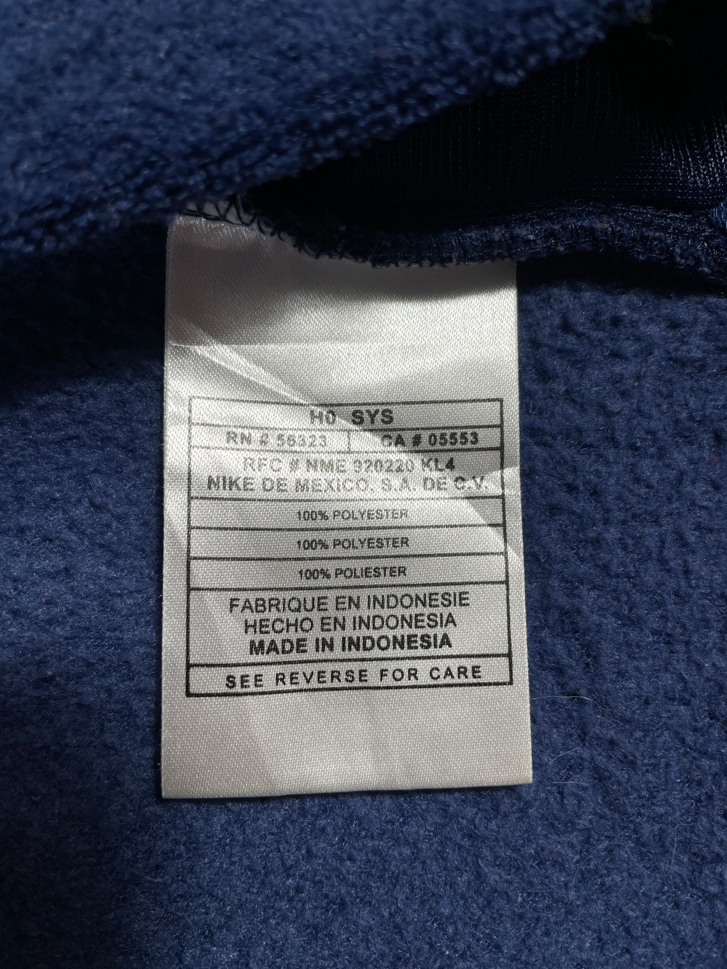 00’ NIKE Center Swoosh Size XL Hoodie Light Fleece-shirt / A9722