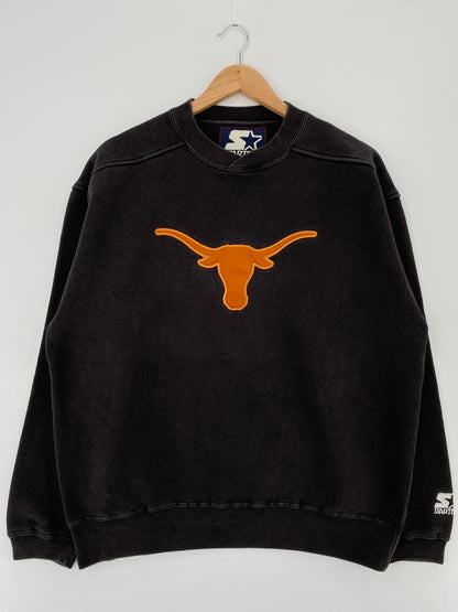 90's STARTER x UNIVERSITY OF TEXAS Size M Vintage College Sweat-shirt / A2213