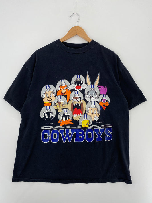 1995 LONNEY TYUNES x DALLAS COWBOYS Size XL Vintage NFL T-shirt / A4438