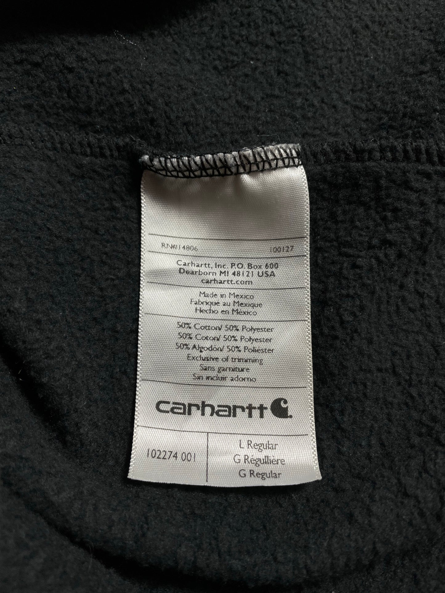 Vintage CARHARTT Size L Zip-up Sweat-Shirt / K9433