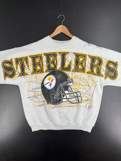 90's PITTSBURGH STEELERS Size XL Vintage NFL Sweat-Shirt / E1004
